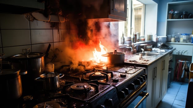 unattended fire hazard photo