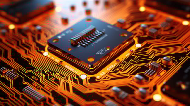 technology orange circuit board photo