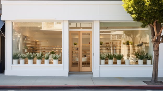 windows white store front photo