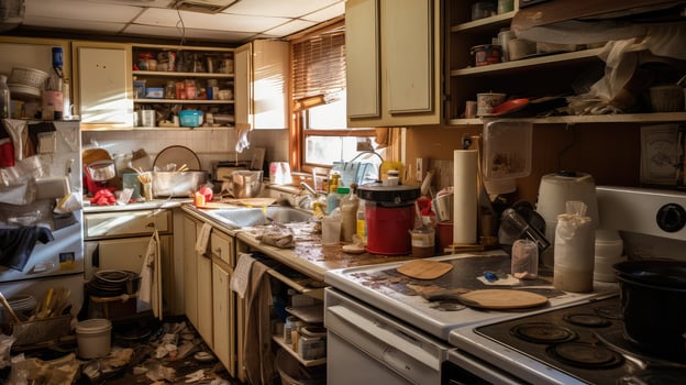 disorganized ugly kitchen photo