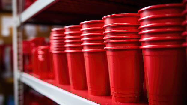 shelf red plastic cup photo