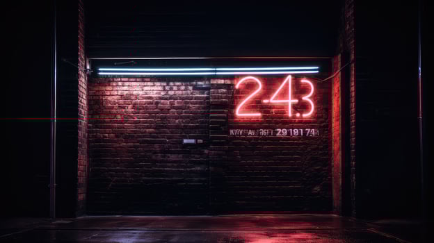 open black brick wall neon photo