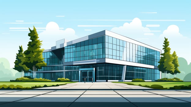 sleek office building clipart photo