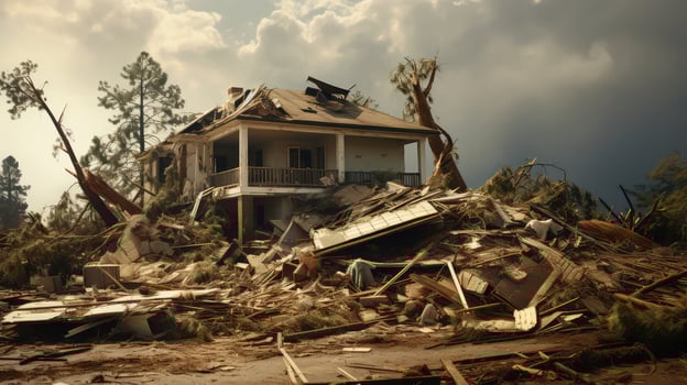 disaster house destroyed photo