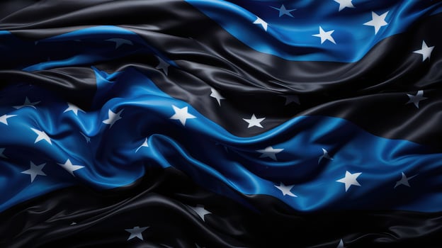 honor black and blue american flag photo