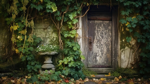 weathered house backdoor photo