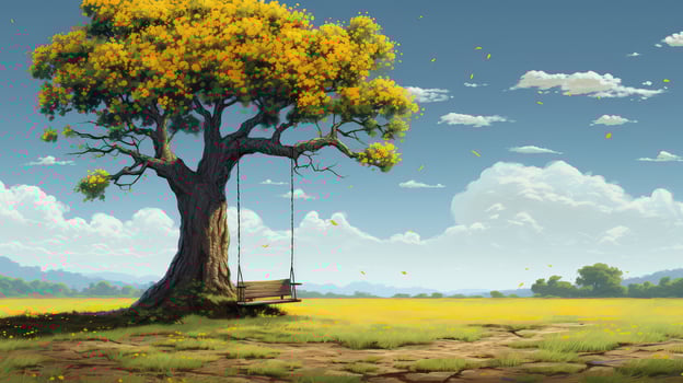 swing tree cartoons photo