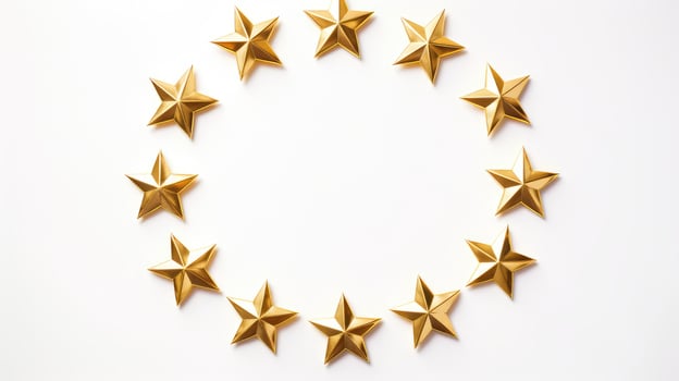 balanced gold star white background photo