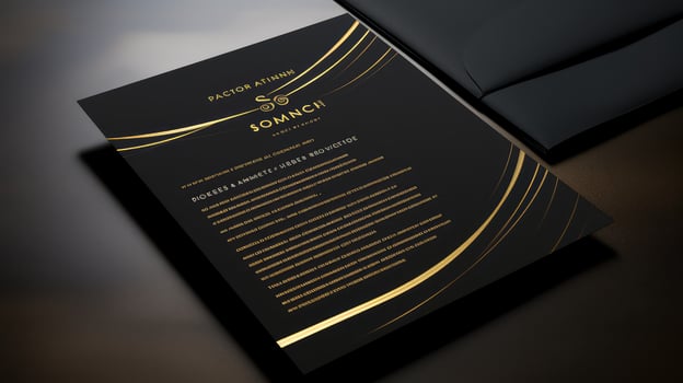 sleek black and gold invitation photo