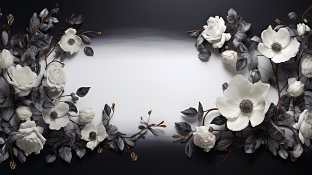 canvas black floral border photo