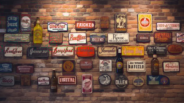 brick vintage beer sign photo