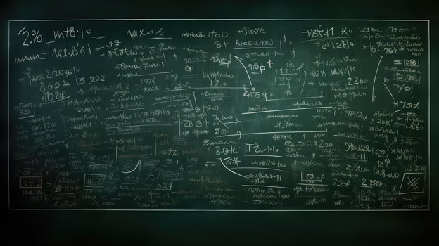 mathematics dark green background photo