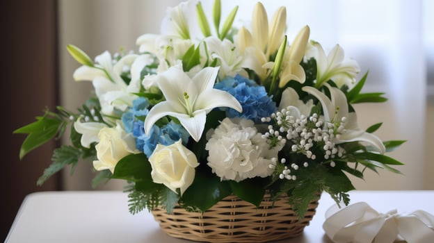 flowers beautiful gift white blue photo