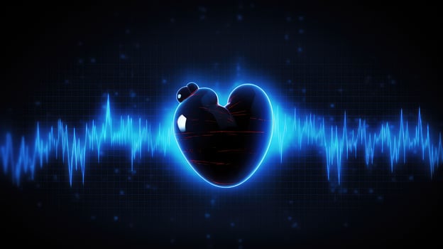 monitor heartbeat blue photo