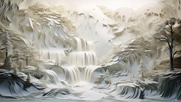intricate water paper cut photo