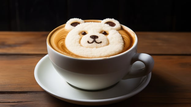 bear coffee art photo
