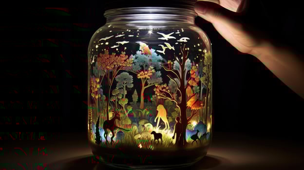 storybook glass jar hand drawn photo