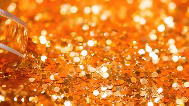 festive orange glitter background photo