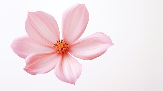 graceful pink flower on white photo