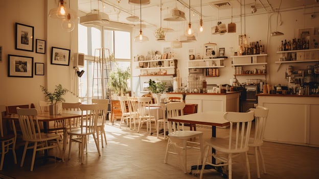 warm white cafe photo