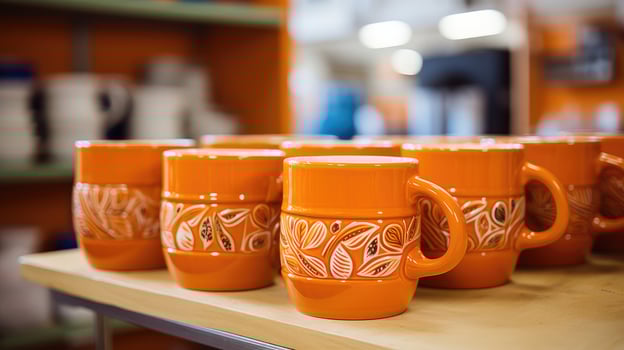 patterns coffee orange mug photo
