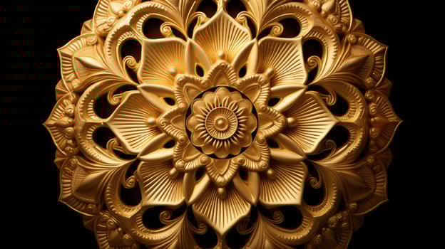 intricate mandala gold photo