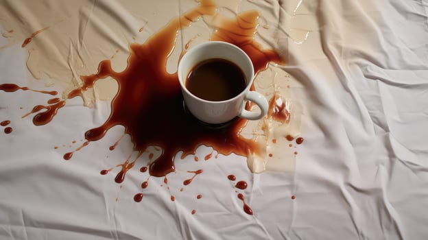 tablecloth coffee spilled photo