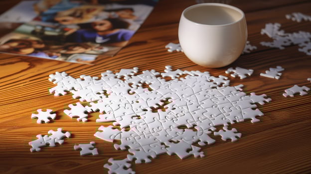 pieces puzzle white photo