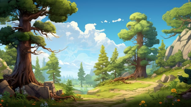 fantastical cartoon pine tree photo