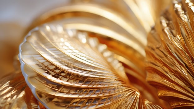 details gold seashells photo