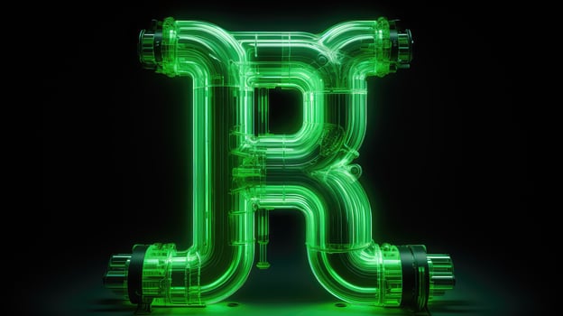 r green neon alphabet photo