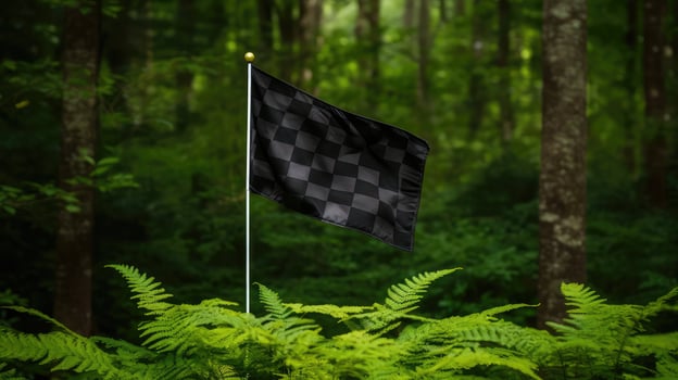 caution black racing flags photo