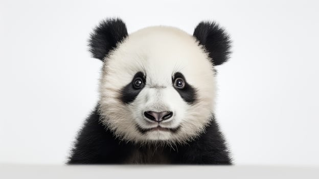 face panda white background photo