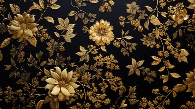 shimmering black and gold floral photo