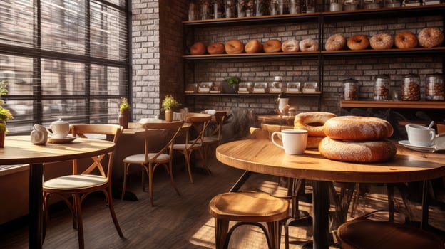 cozy coffee and bagels photo