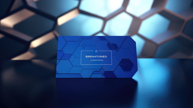 geometric blue business card design photo