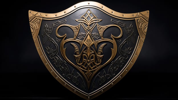 design black and gold shield photo