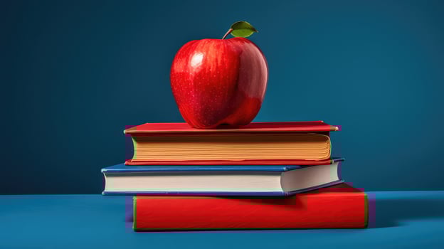 education books with an apple photo