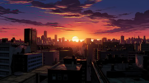 sunurban comic book city background photo