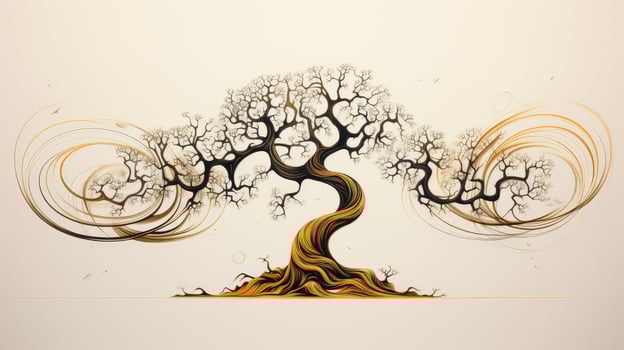 fluid oak tree outline photo