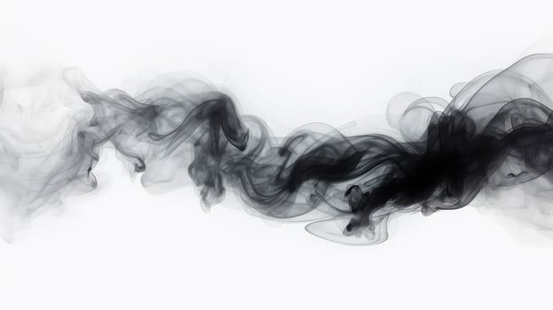 plume black smoke on white background photo