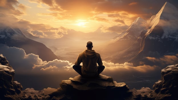 meditation black and gold winter photo