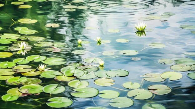 lilies green water color photo