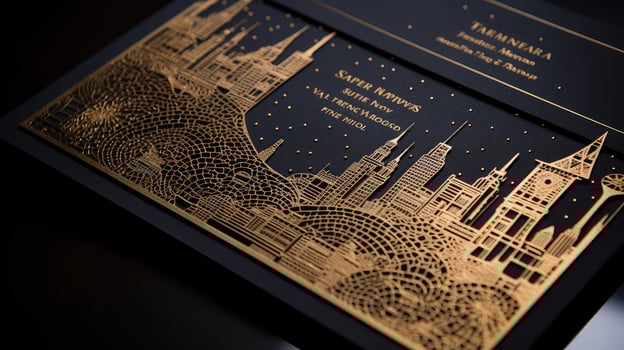 luxurious black and gold invite photo