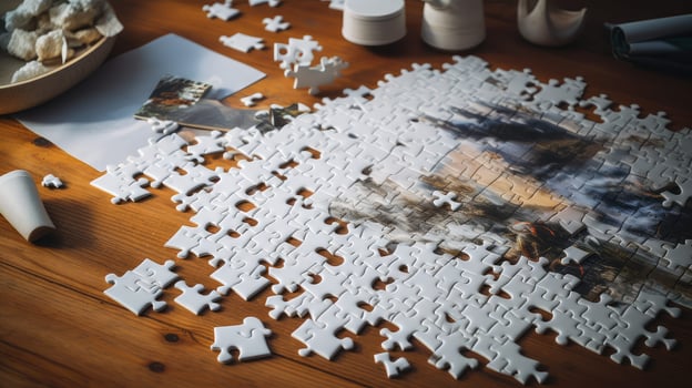 table puzzle white photo