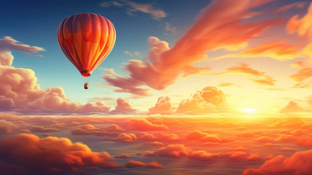 sky orange clouds photo