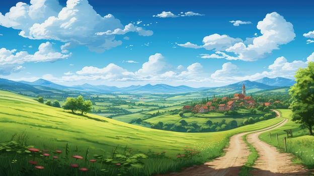 picturesque road city photo