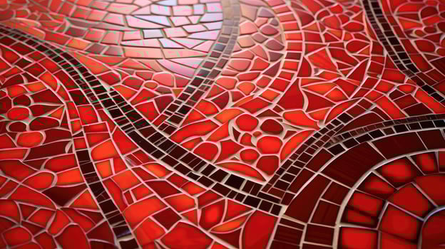 contrast red mosaic tile photo