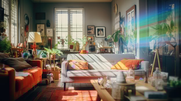 cozy blurred eclectic interior photo
