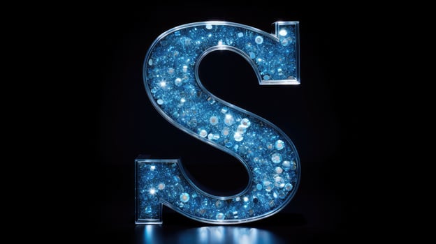 himmering blue letter s photo